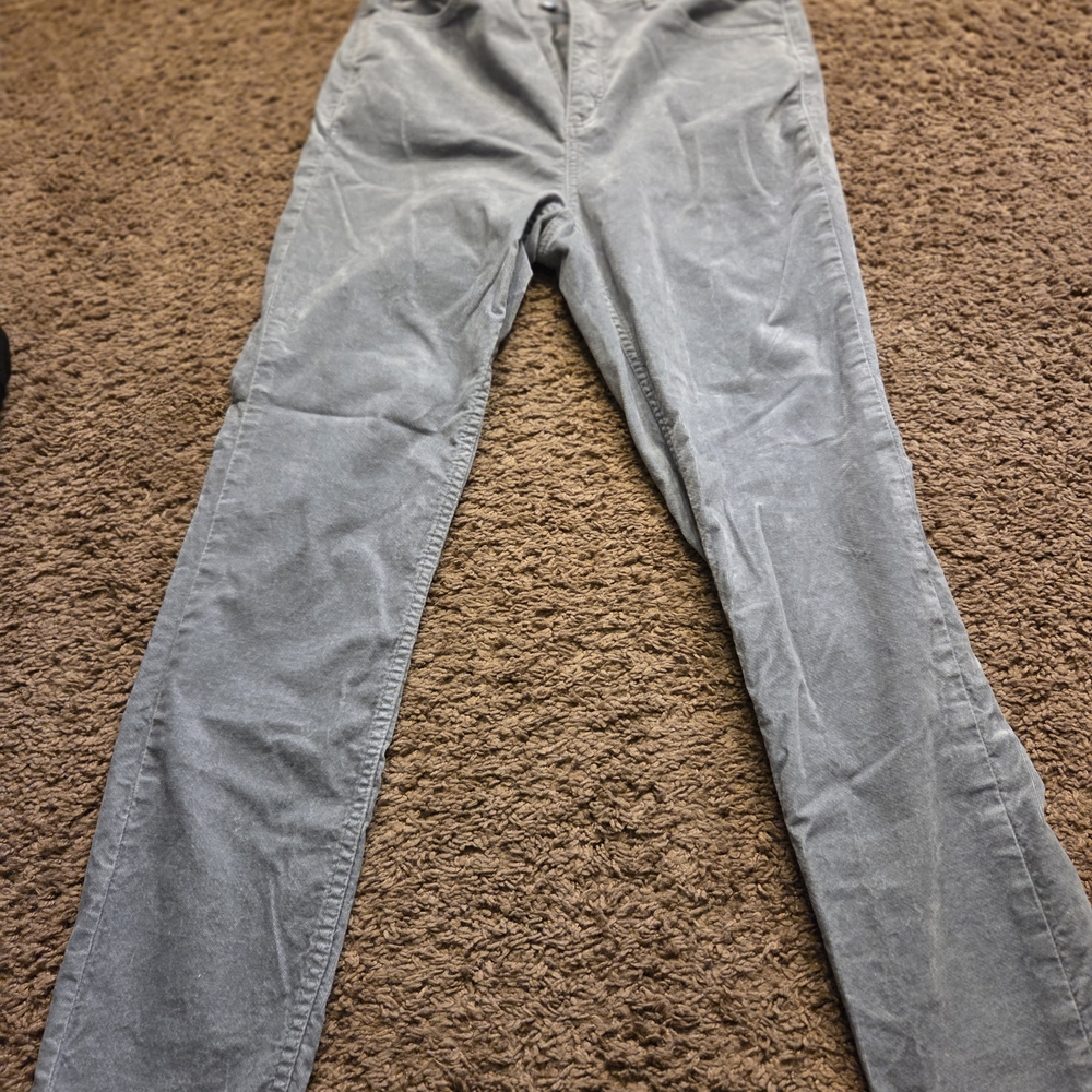 LOFT Light Gray Corduroy Trousers